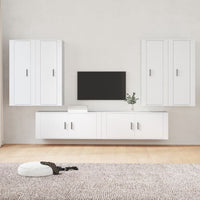 Set di Mobili Porta TV 6 pz Bianco in Legno Multistratocod mxl 124792