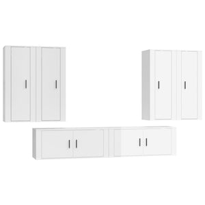 Set di Mobili Porta TV 6 pz Bianco Lucido in Legno Multistratocod mxl 77304