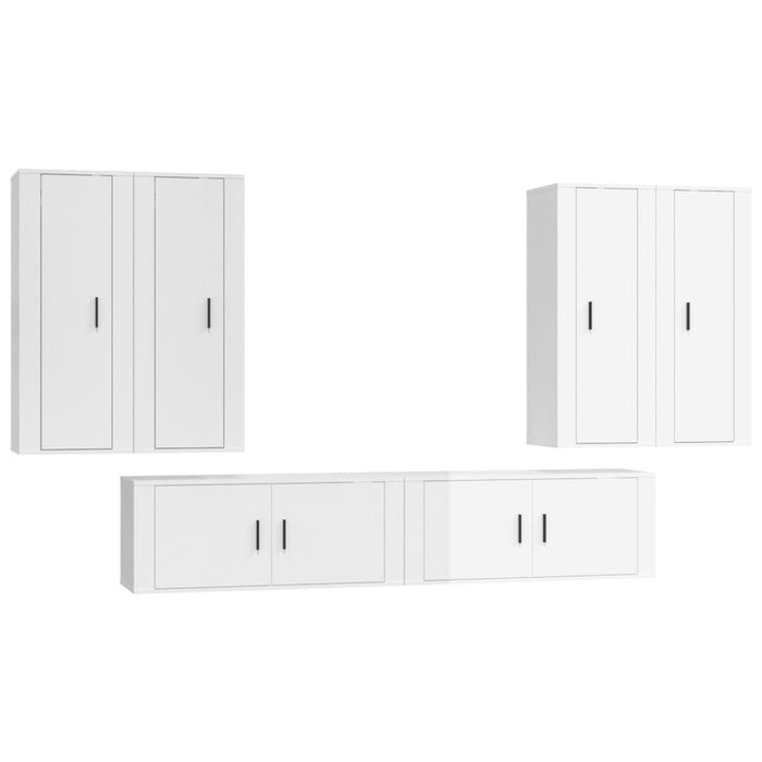 Set di Mobili Porta TV 6 pz Bianco Lucido in Legno Multistratocod mxl 77304