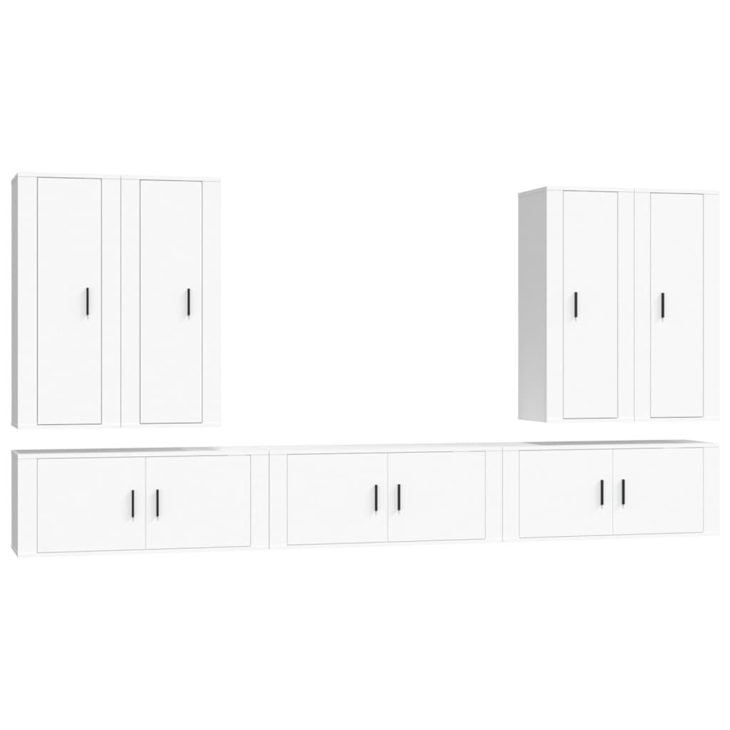 Set di Mobili Porta TV 7 pz Bianco in Legno Multistrato 3188870