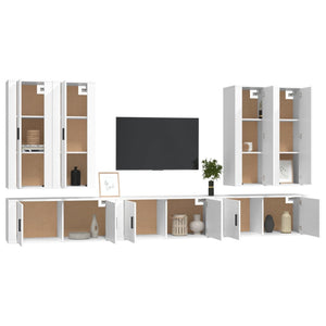 Set di Mobili Porta TV 7 pz Bianco in Legno Multistrato 3188870