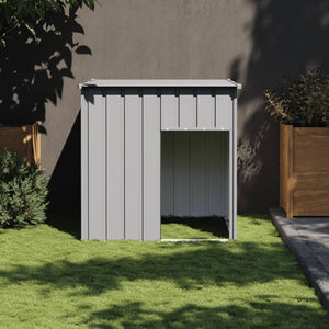 Casetta Cani Tetto Grigio Chiaro 110x103x109 cm Acciaio Zincato 172356