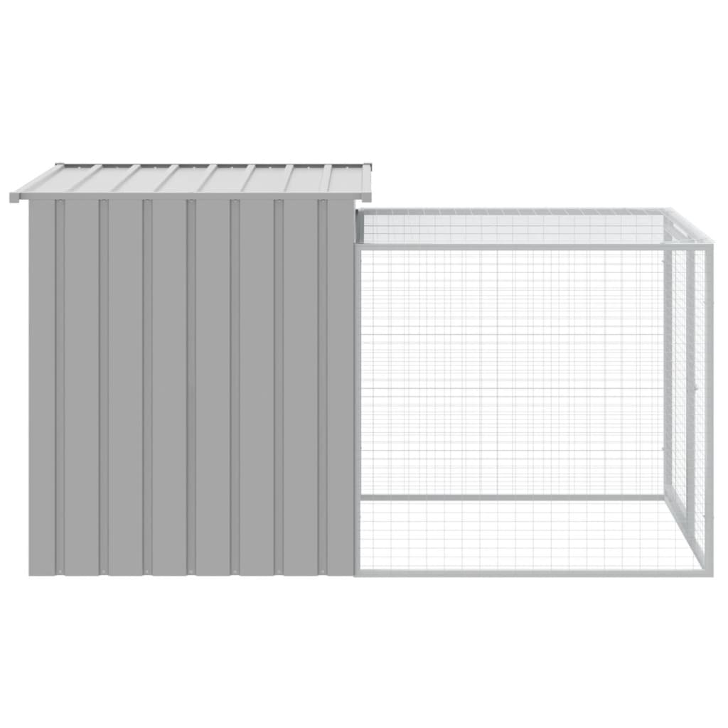 Pollaio Area Corsa Grigio Chiaro 110x201x110 cm Acciaio Zincato 172360