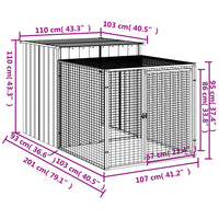 Pollaio Area Corsa Grigio Chiaro 110x201x110 cm Acciaio Zincato 172360