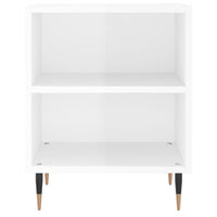 Comodino Bianco Lucido 40x30x50 cm in Legno Multistrato 826768