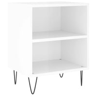 Comodino Bianco Lucido 40x30x50 cm in Legno Multistrato 826784