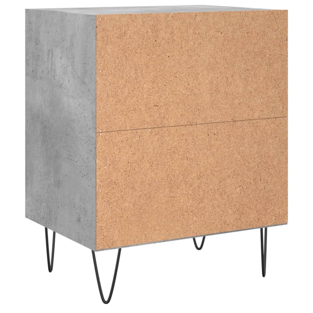 Comodino Grigio Cemento 40x30x50 cm in Legno Multistrato 826788