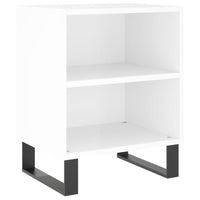 Comodini 2 pz Bianco Lucido 40x30x50 cm in Legno Multistrato 826801