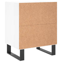 Comodini 2 pz Bianco Lucido 40x30x50 cm in Legno Multistrato 826801