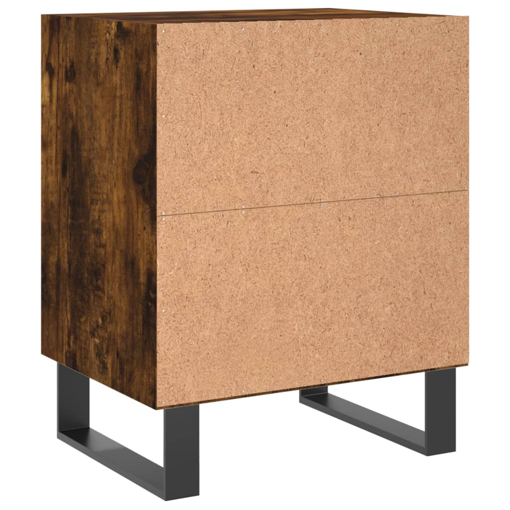 Comodini Rovere Fumo 2 pz 40x30x50 cm in Legno Multistrato 826807