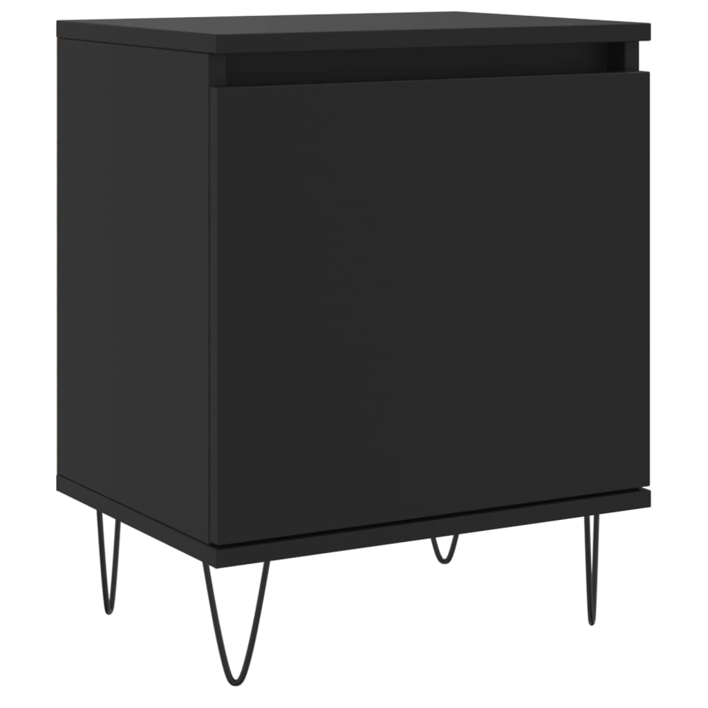 Comodino Nero 40x30x50 cm in Legno Multistratocod mxl 79348