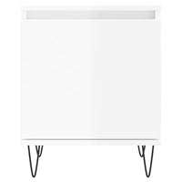 Comodino Bianco Lucido 40x30x50 cm in Legno Multistrato 826832