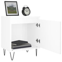 Comodini 2 pz Bianco Lucido 40x30x50 cm in Legno Multistrato 826833