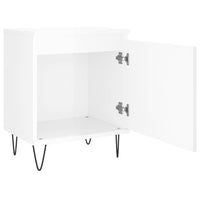 Comodini 2 pz Bianco Lucido 40x30x50 cm in Legno Multistrato 826833