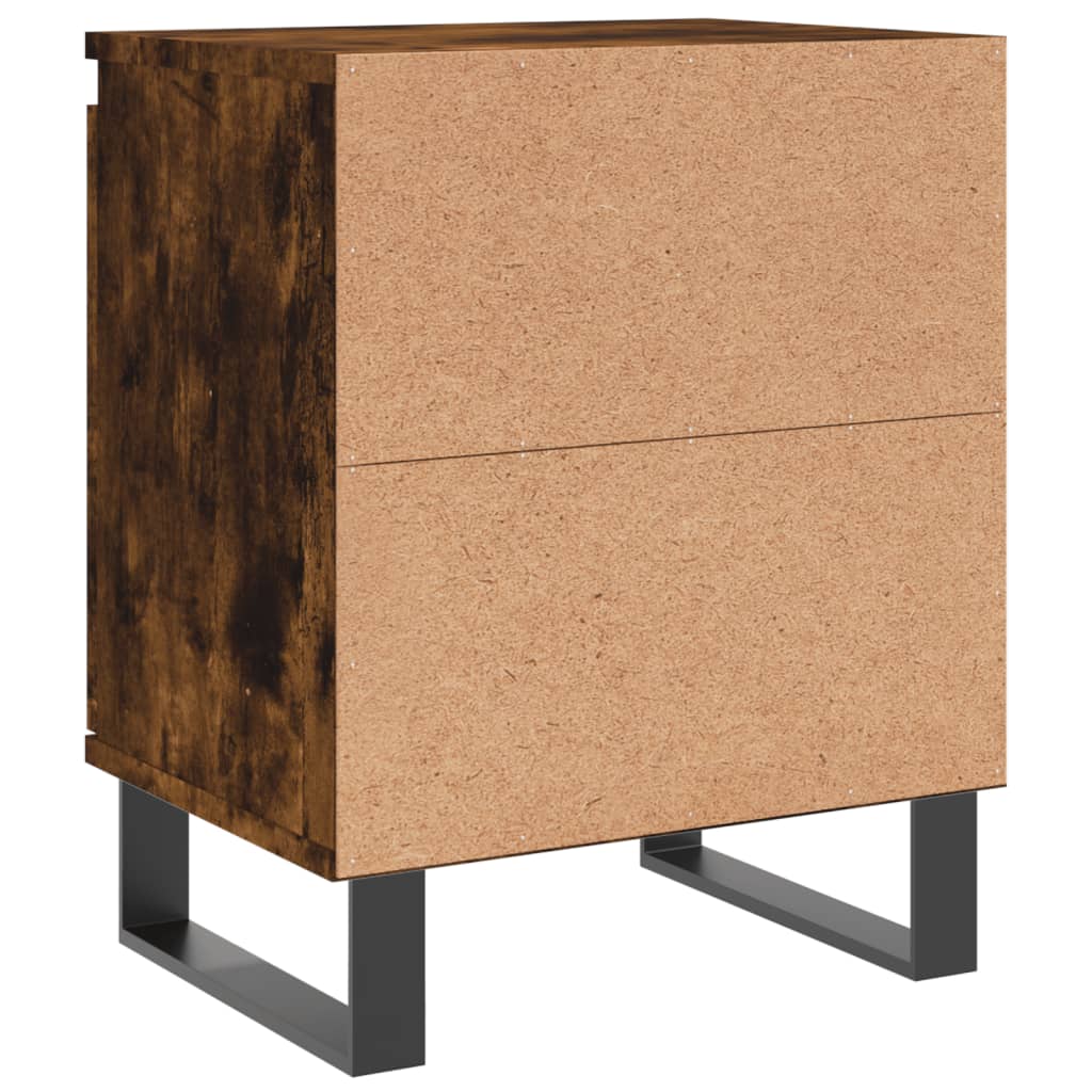 Comodini Rovere Fumo 2 pz 40x30x50 cm in Legno Multistrato 826855