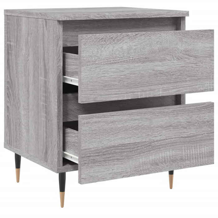 Comodini 2pz Grigio Sonoma 40x35x50 cm in Legno Multistrato 826873