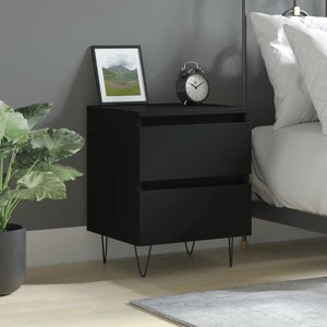 Comodino Nero 40x35x50 cm in Legno Multistratocod mxl 103282