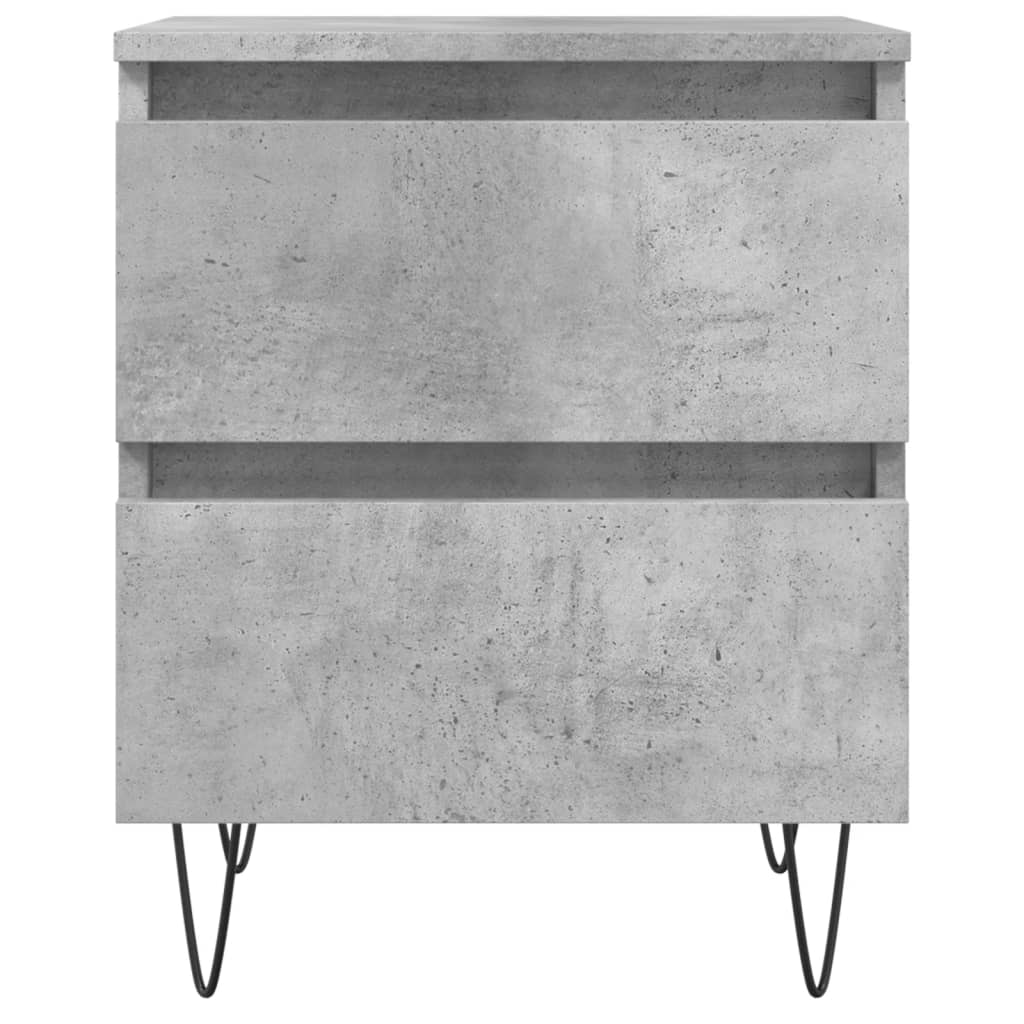 Comodini 2pz Grigio Cemento 40x35x50 cm in Legno Multistrato 826885