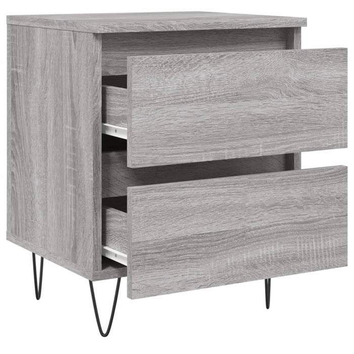 Comodini 2pz Grigio Sonoma 40x35x50 cm in Legno Multistrato 826889