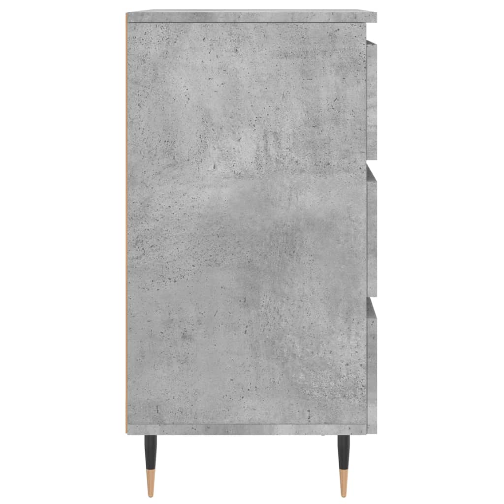 Comodino Grigio Cemento 40x35x69 cm in Legno Multistrato 826916