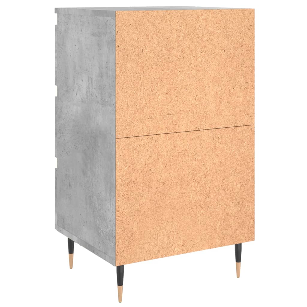 Comodino Grigio Cemento 40x35x69 cm in Legno Multistrato 826916