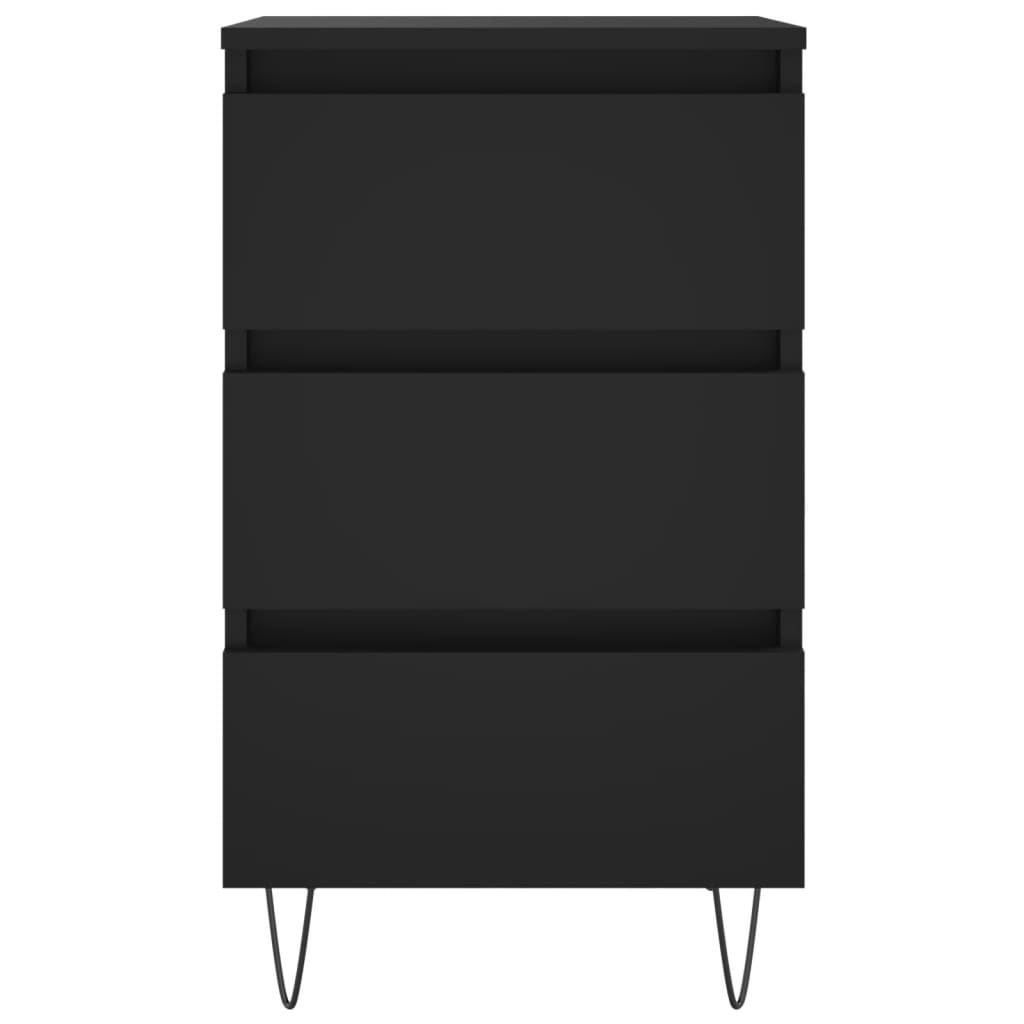 Comodino Nero 40x35x69 cm in Legno Multistrato 826926