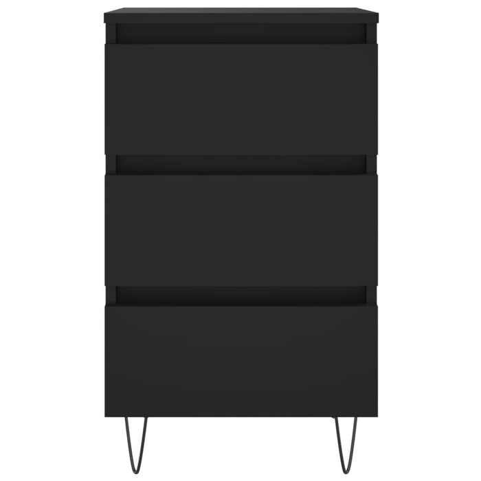 Comodino Nero 40x35x69 cm in Legno Multistrato 826926