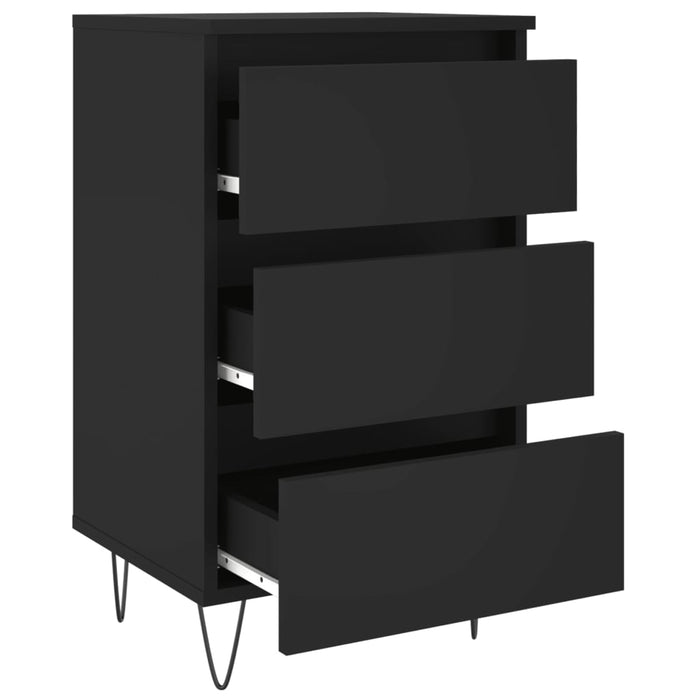 Comodino Nero 40x35x69 cm in Legno Multistrato 826926