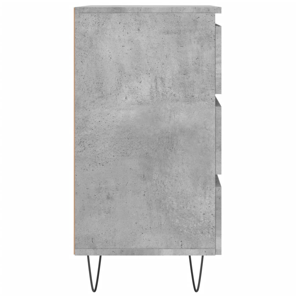 Comodini 2 pz Grigio Cemento 40x35x69 cm in Legno Multistrato 826933