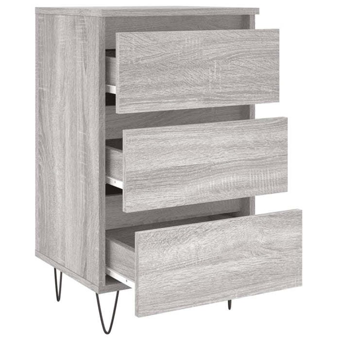 Comodini 2pz Grigio Sonoma 40x35x69 cm in Legno Multistrato 826937