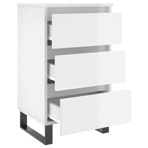 Comodini 2 pz Bianco Lucido 40x35x69 cm in Legno Multistrato 826945