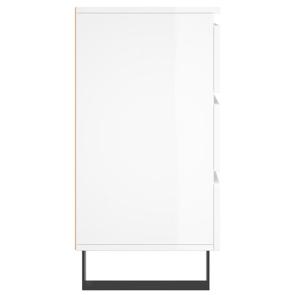 Comodini 2 pz Bianco Lucido 40x35x69 cm in Legno Multistrato 826945