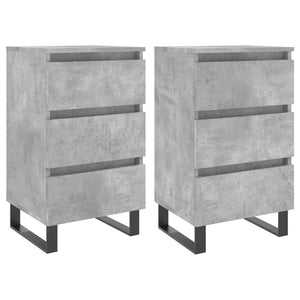 Comodini 2 pz Grigio Cemento 40x35x69 cm in Legno Multistrato 826949