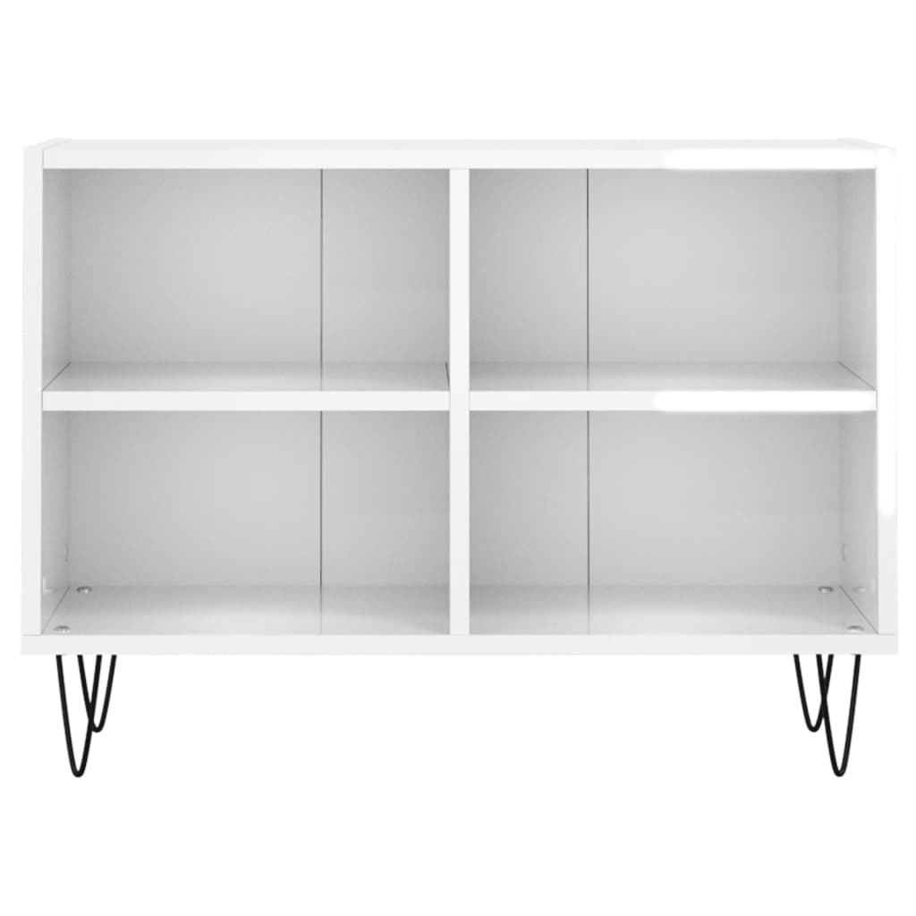 Mobile Porta TV Bianco Lucido 69,5x30x50cm in Legno Multistrato 826966