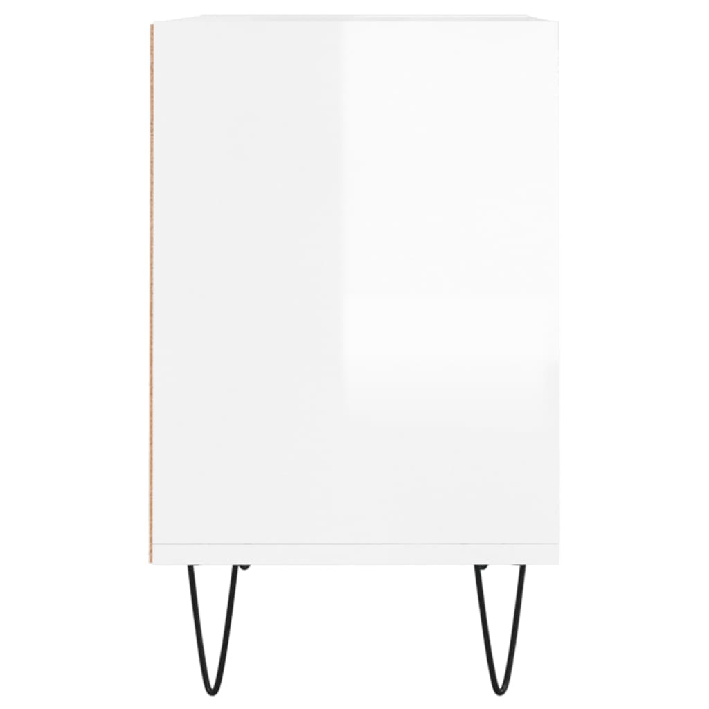 Mobile Porta TV Bianco Lucido 69,5x30x50cm in Legno Multistrato 826966