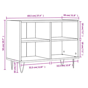 Mobile Porta TV Bianco Lucido 69,5x30x50cm in Legno Multistrato 826966