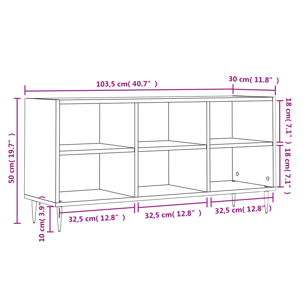 Mobile Porta TV Rovere Sonoma 103,5x30x50 cm Legno Multistrato 826983