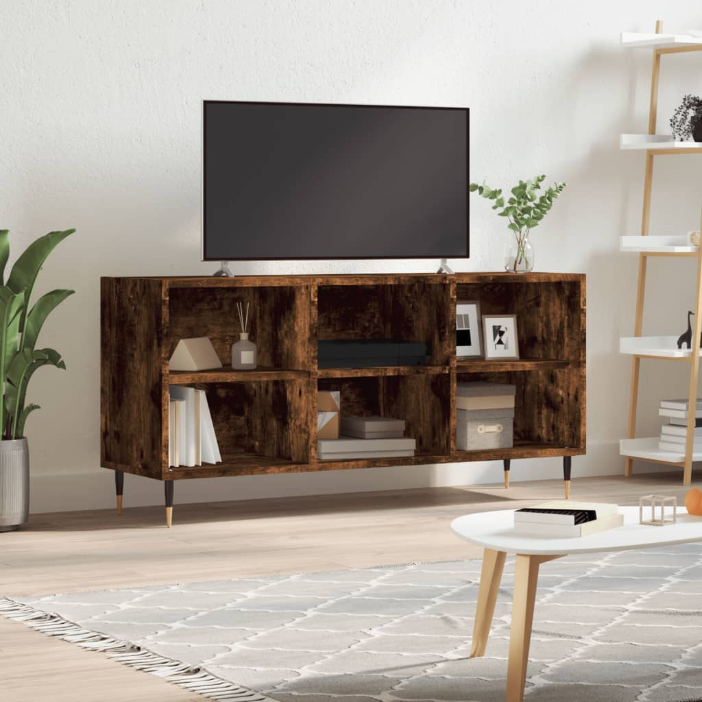 Mobile Porta TV Rovere Fumo 103,5x30x50 cm in Legno Multistrato 826985