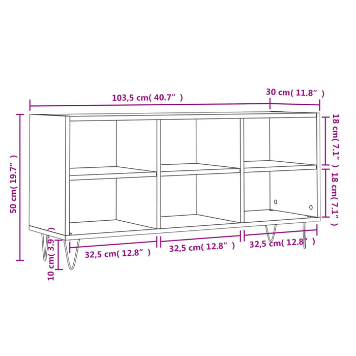 Mobile Porta TV Nero 103,5x30x50 cm in Legno Multistrato 826989