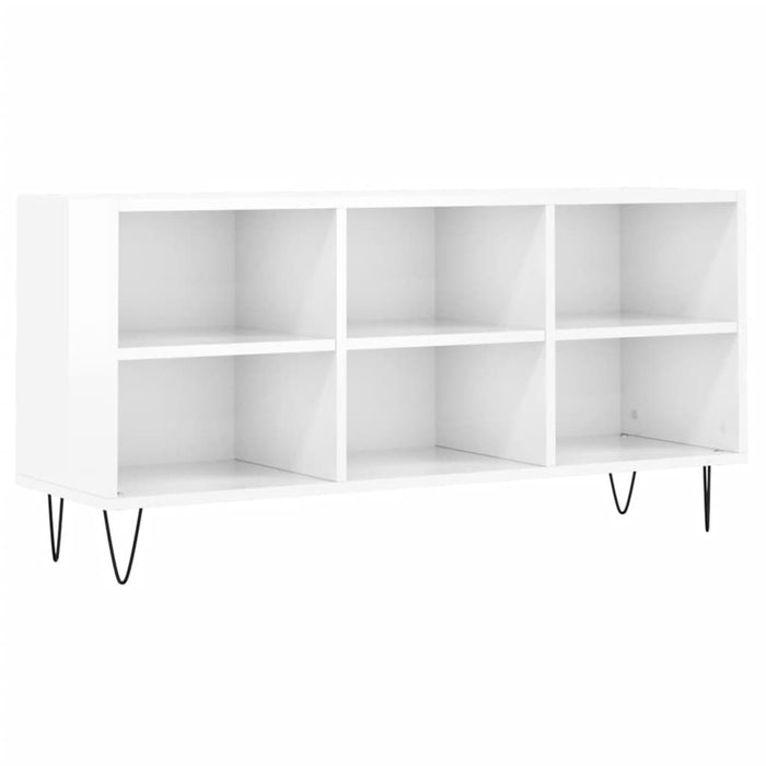 Mobile Porta TV Bianco Lucido 103,5x30x50 cm Legno Multistrato 826990