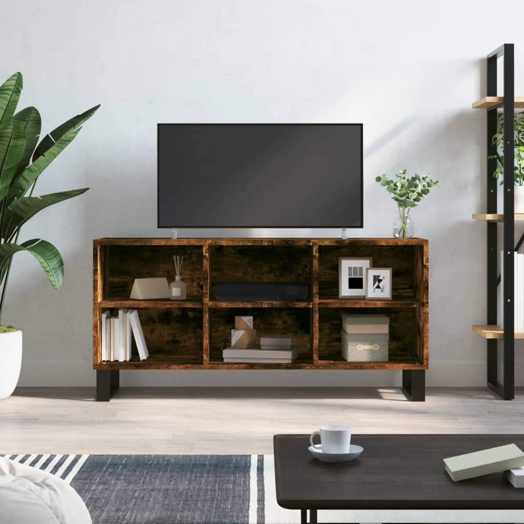 Mobile Porta TV Rovere Fumo 103,5x30x50 cm in Legno Multistrato 827001