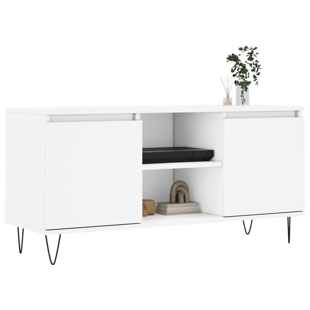 Mobile Porta TV Bianco 104x35x50 cm in Legno Multistrato 827012