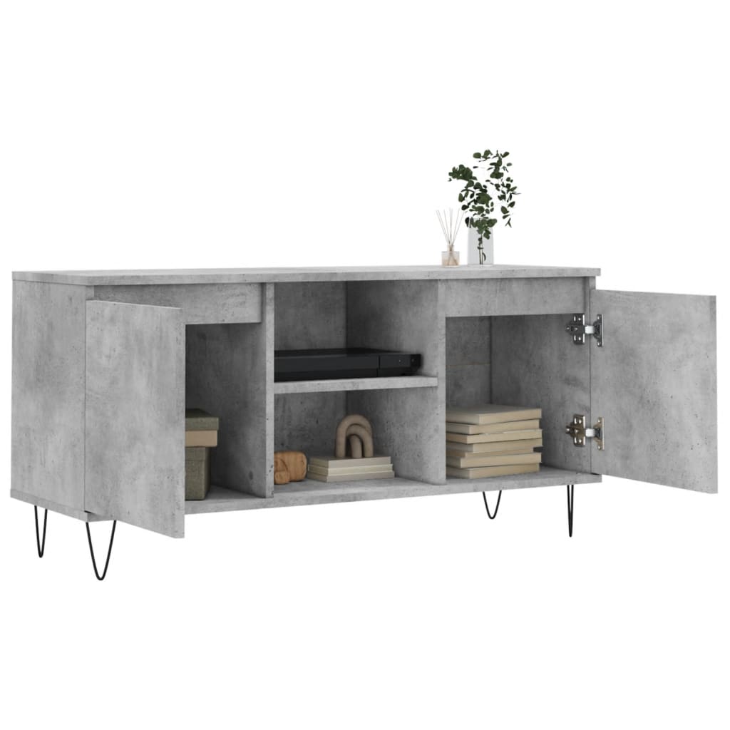 Mobile Porta TV Grigio Cemento 104x35x50cm in Legno Multistrato 827016