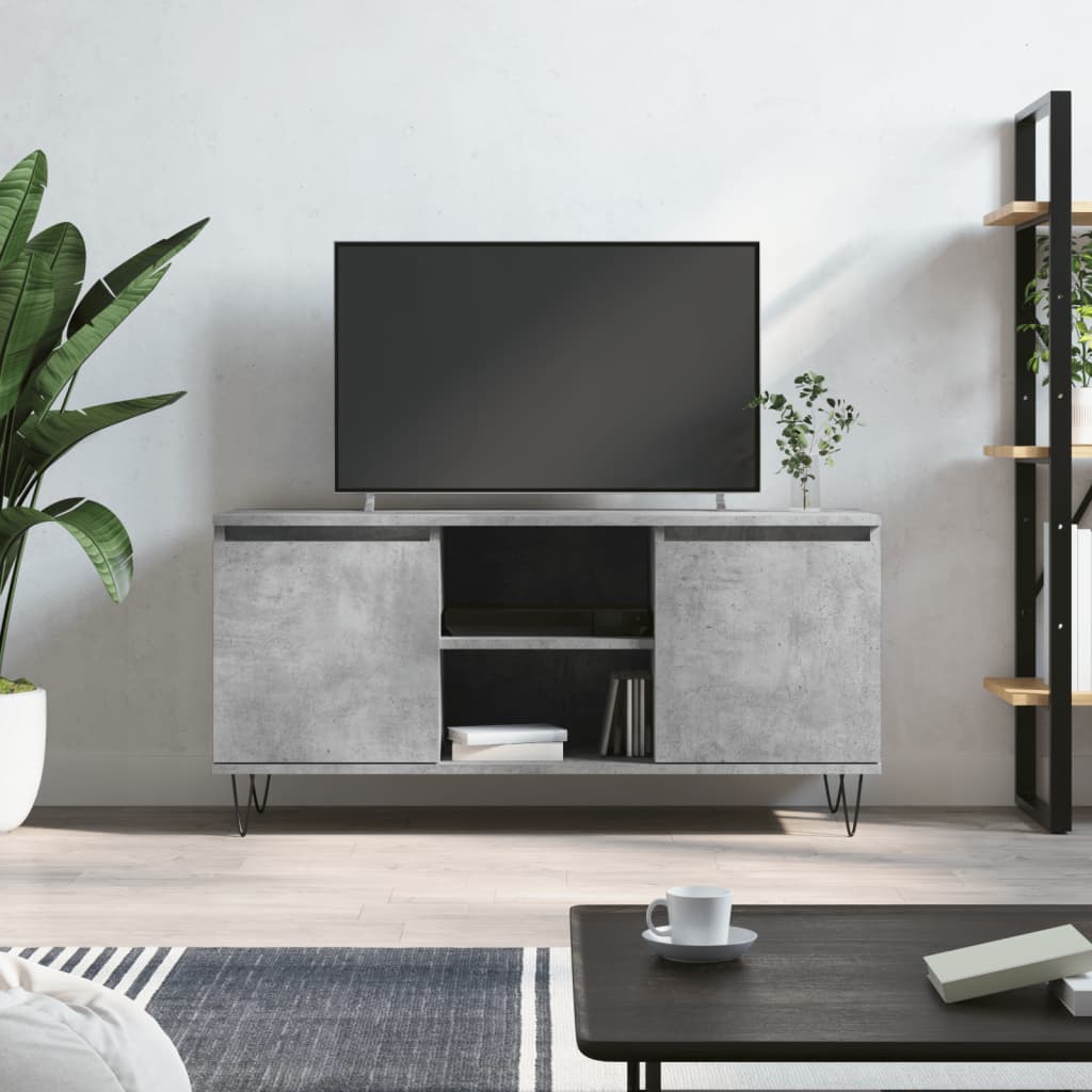 Mobile Porta TV Grigio Cemento 104x35x50cm in Legno Multistrato 827016