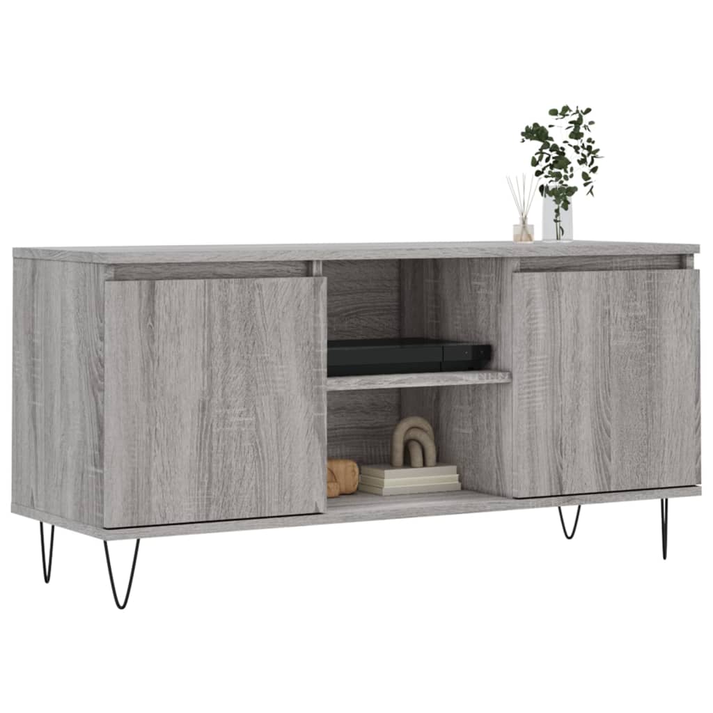 Mobile Porta TV Grigio Sonoma 104x35x50 cm in Legno Multistratocod mxl 129936