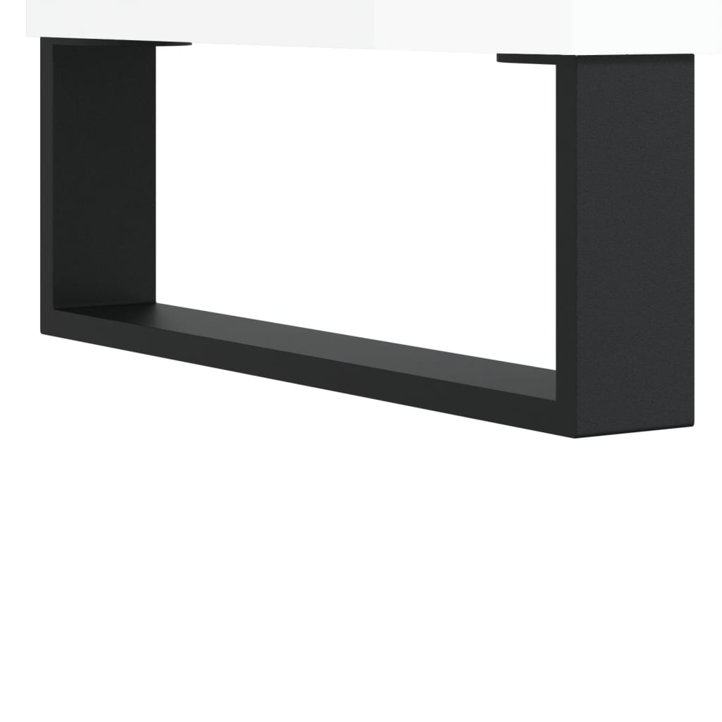 Mobile Porta TV Bianco Lucido 104x35x50 cm in Legno Multistrato 827022