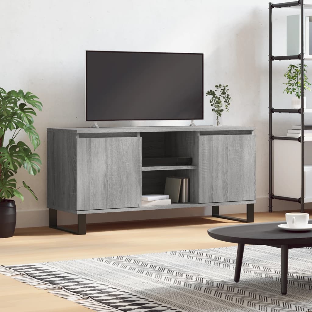 Mobile Porta TV Grigio Sonoma 104x35x50 cm in Legno Multistrato 827026