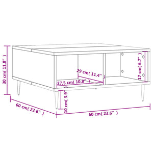 Tavolino da Salotto Bianco Lucido 60x60x30 cm Legno Multistrato 827030