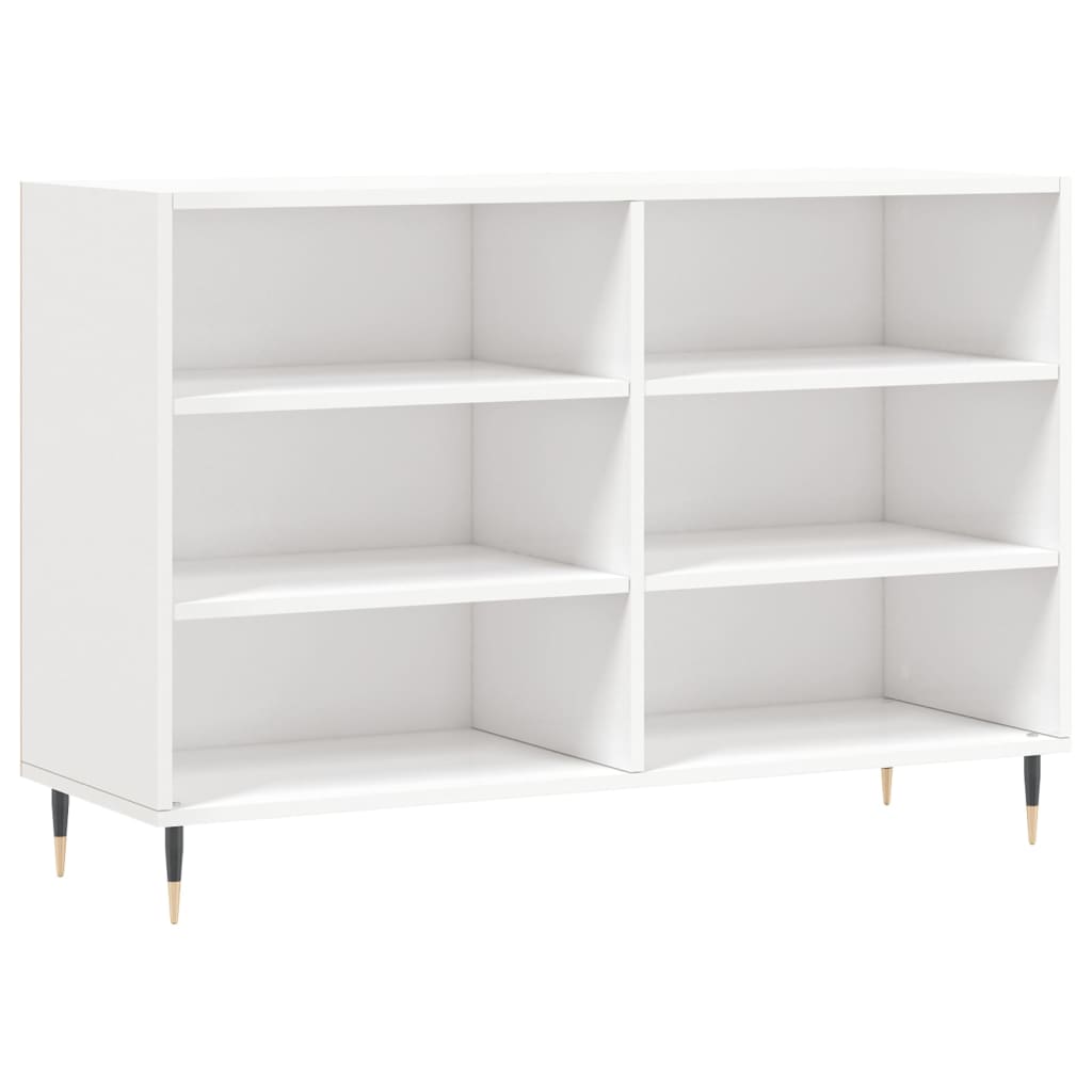 Credenza Bianco Lucido 103,5x35x70 cm in Legno Multistrato 827102