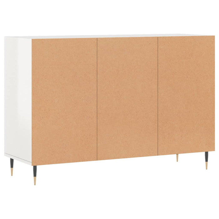 Credenza Bianco Lucido 103,5x35x70 cm in Legno Multistrato 827102